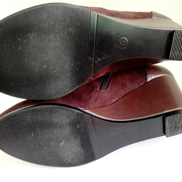 Vittorio D' Firenze Knee High Suede Leather Wedge Boots Size 6 Style Z11221 - Picture 7 of 9